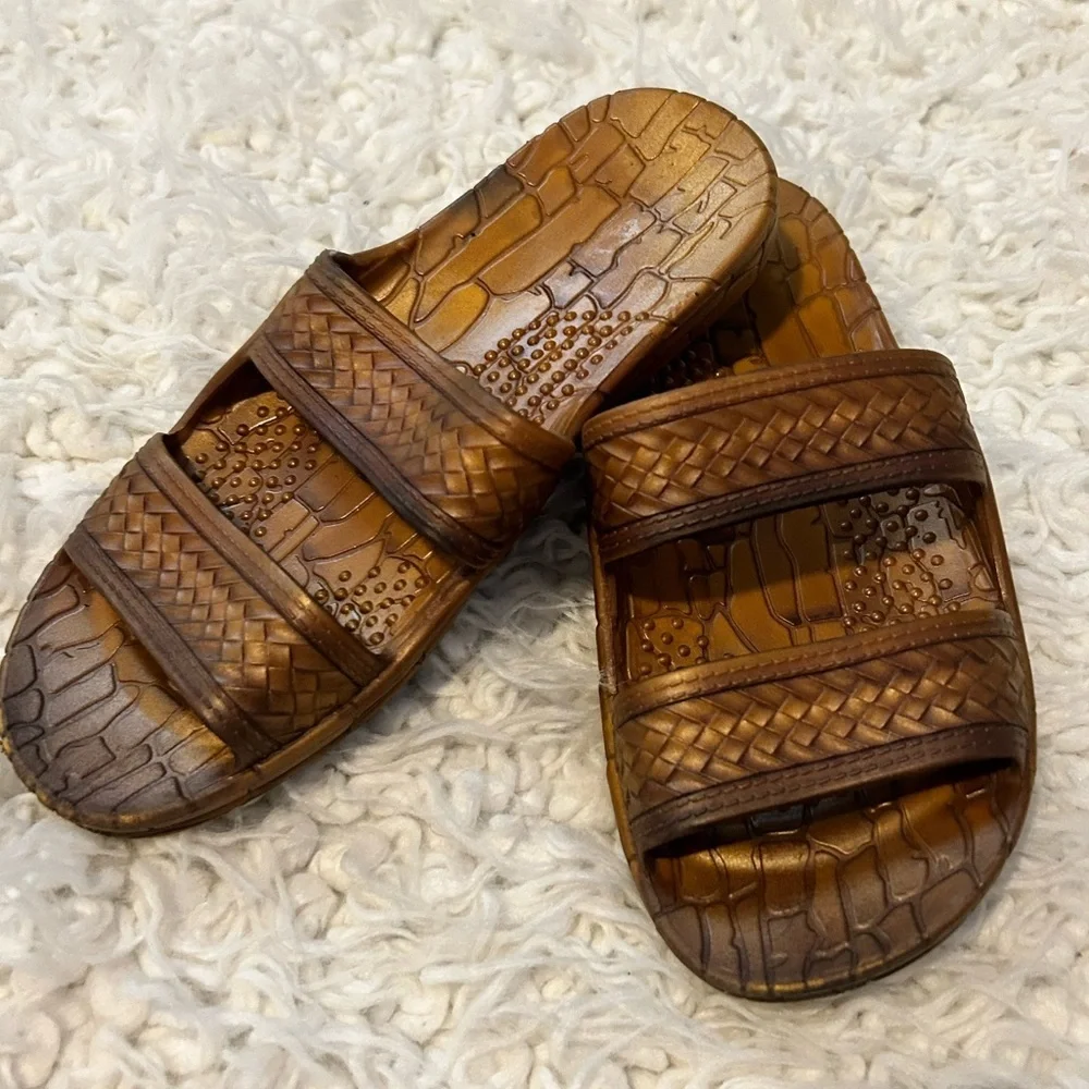 50%offw❤️ Jesus Sandals 3  Imperial Hawaii Brown Rubber Hawaiian pali k50